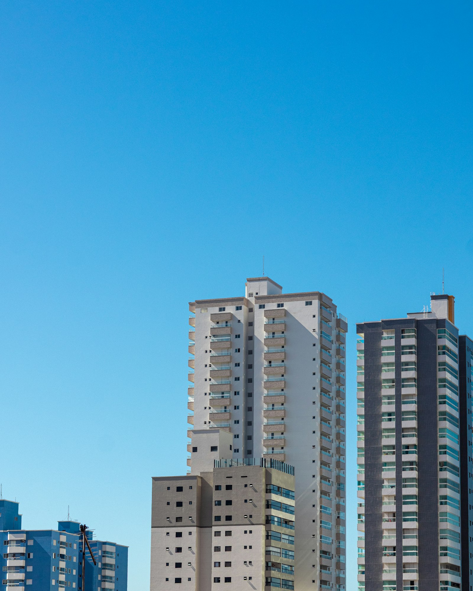 Modern high-rise residential towers with balconies